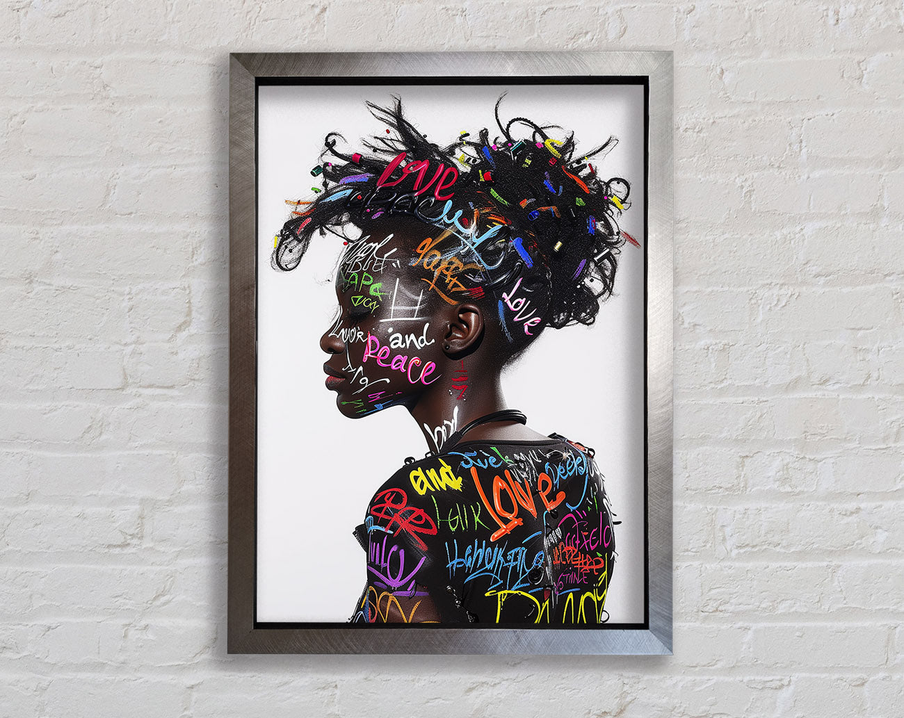 Graffiti All Over Woman Framed Print