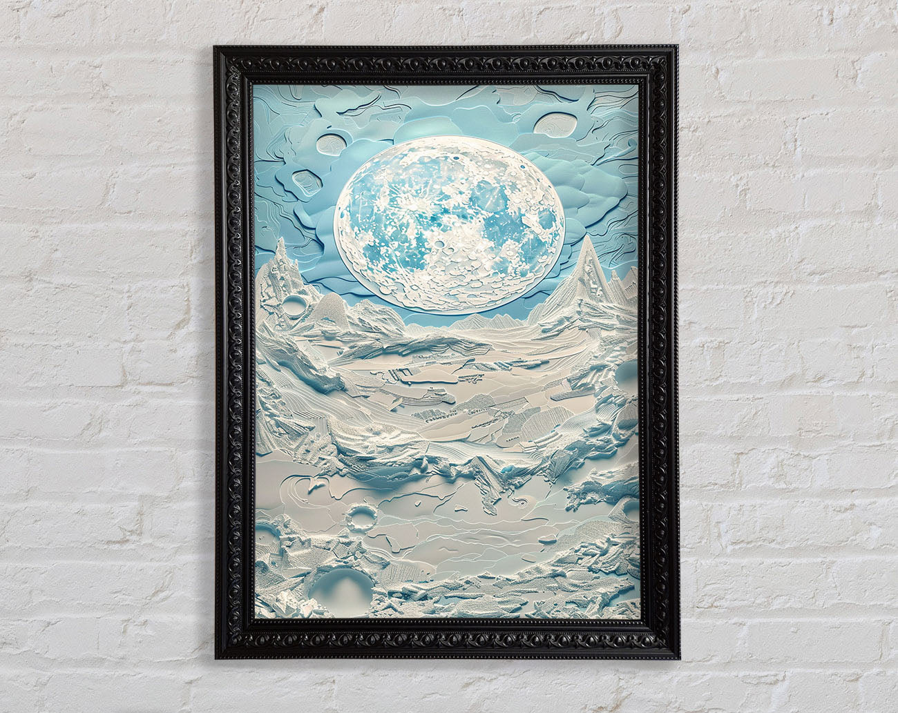 Icey Moon Glacier Framed Print