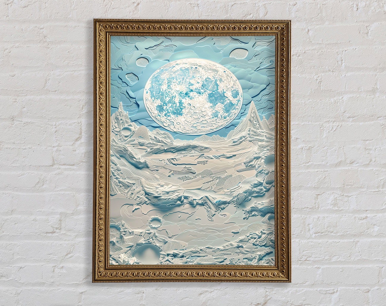 Icey Moon Glacier Framed Print