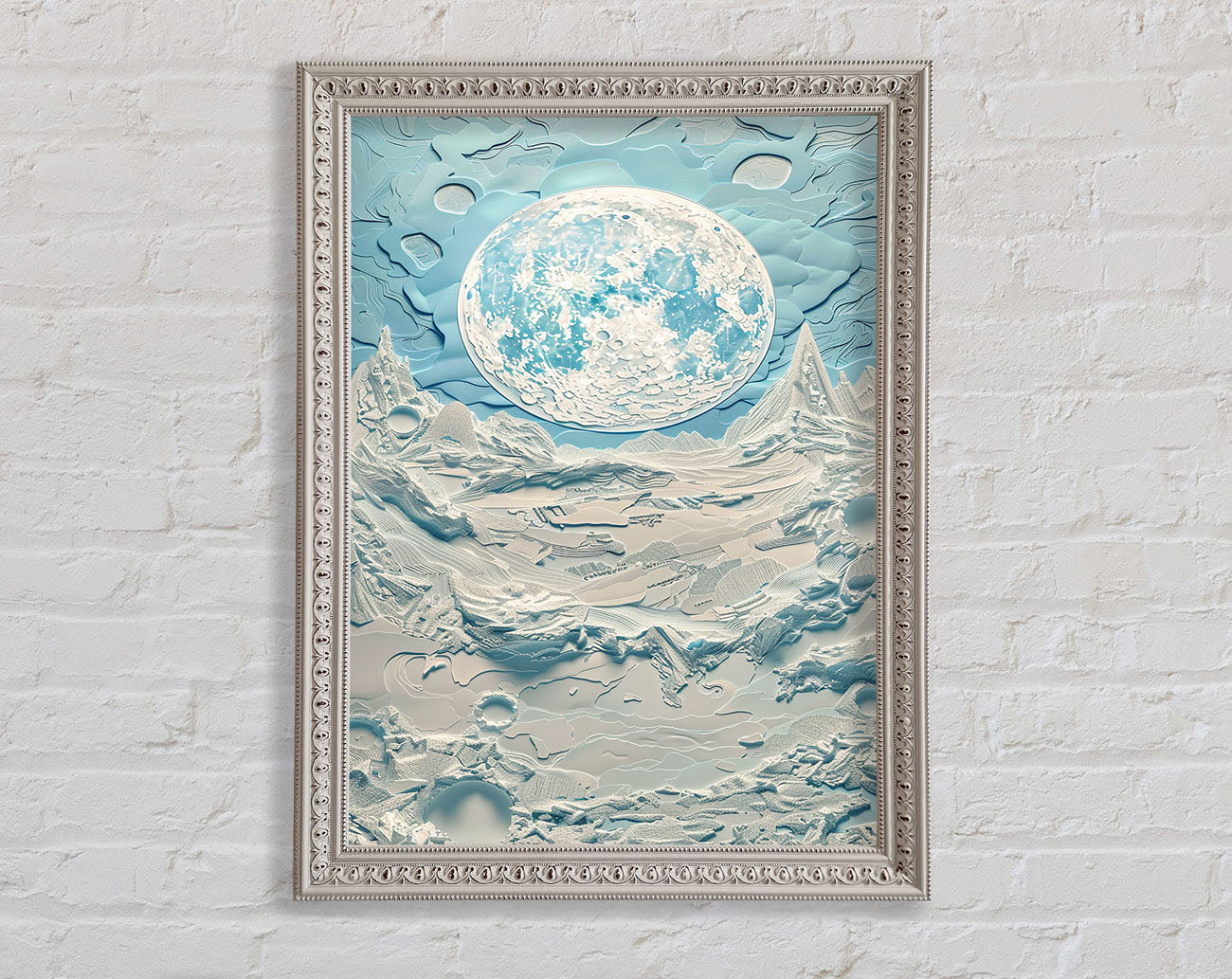 Icey Moon Glacier Framed Print