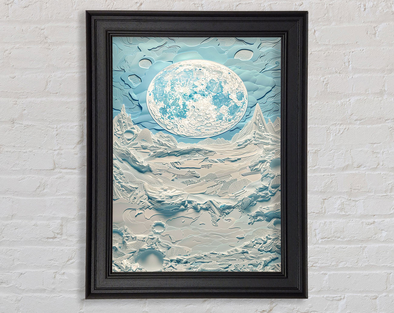 Icey Moon Glacier Framed Print