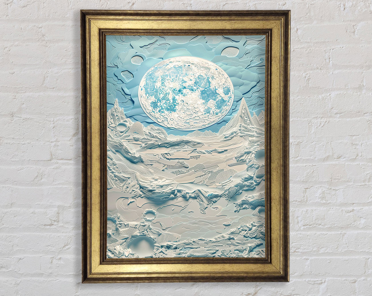 Icey Moon Glacier Framed Print