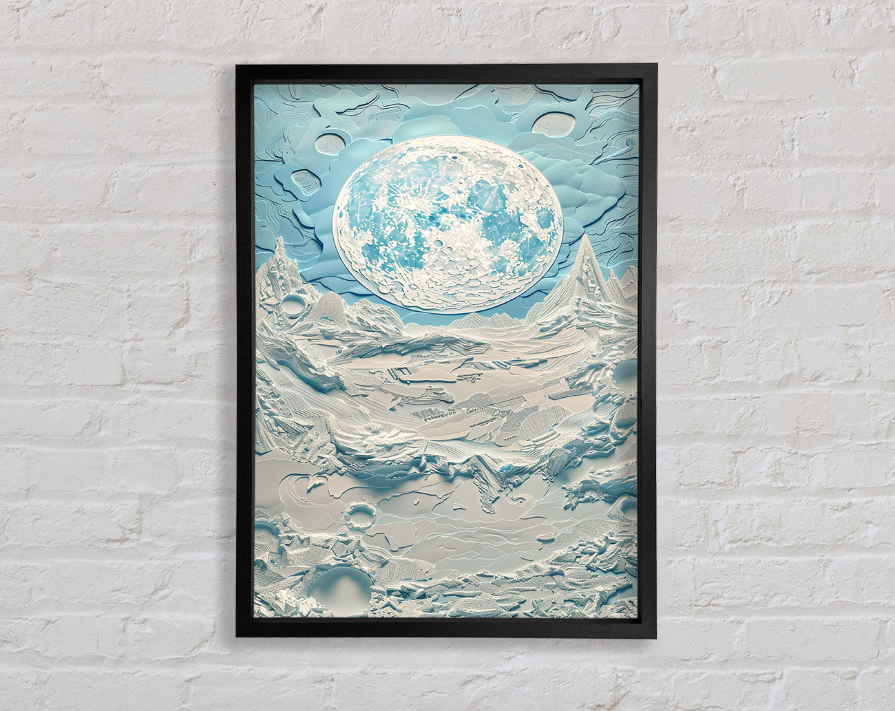 Icey Moon Glacier Framed Print