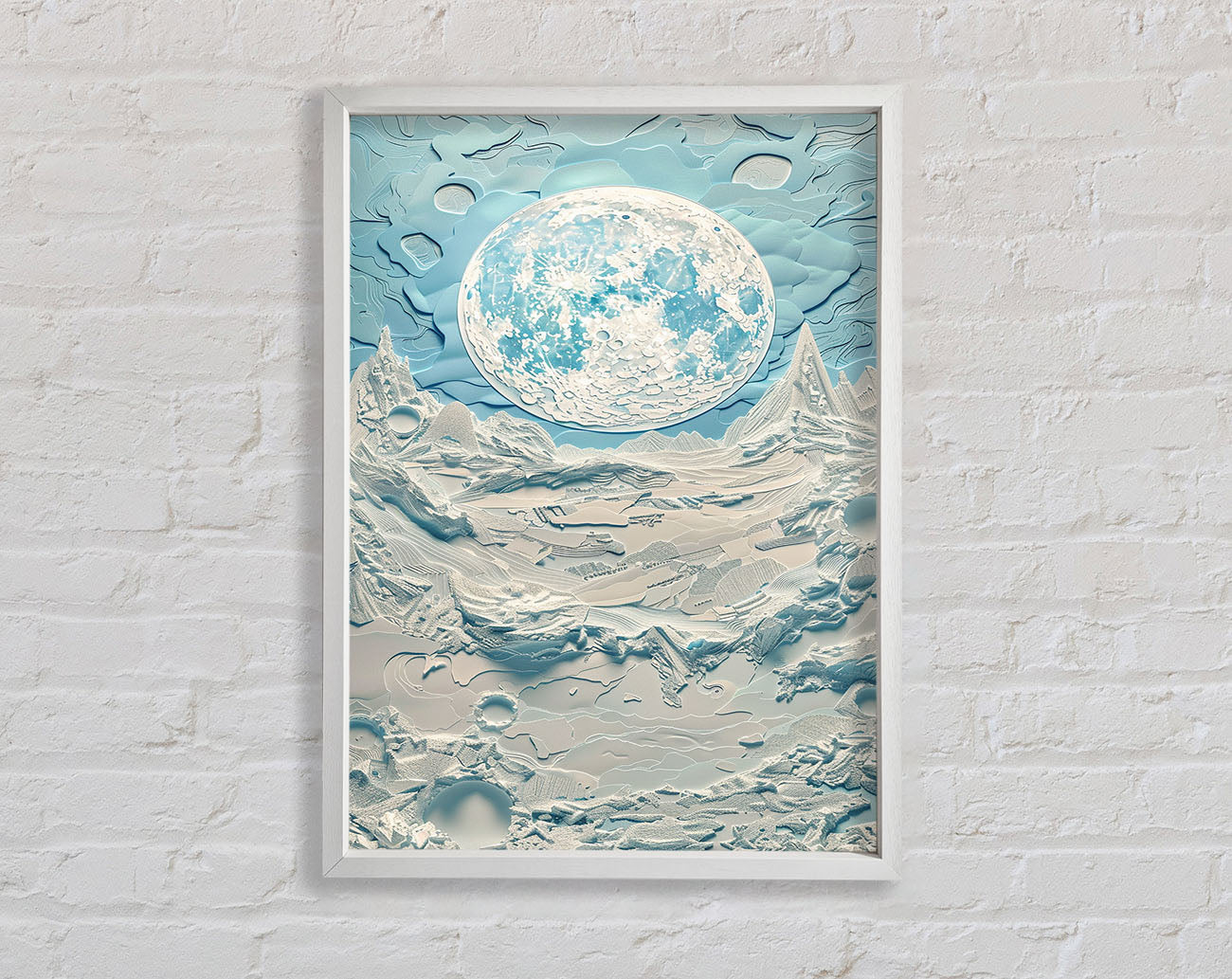 Icey Moon Glacier Framed Print