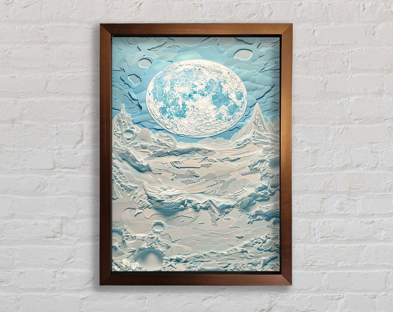 Icey Moon Glacier Framed Print