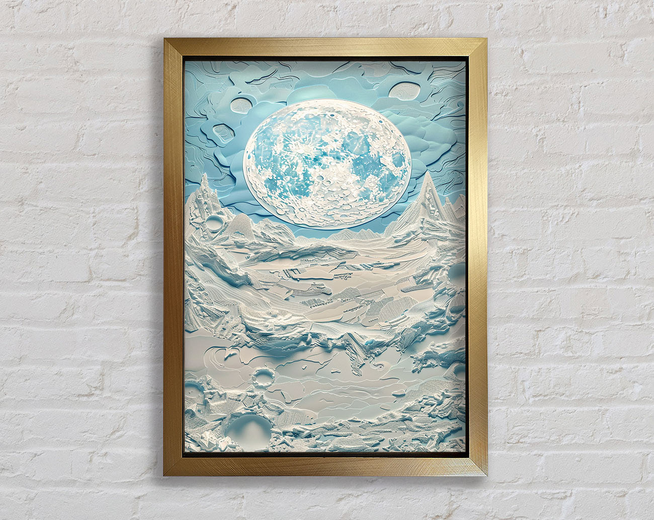 Icey Moon Glacier Framed Print