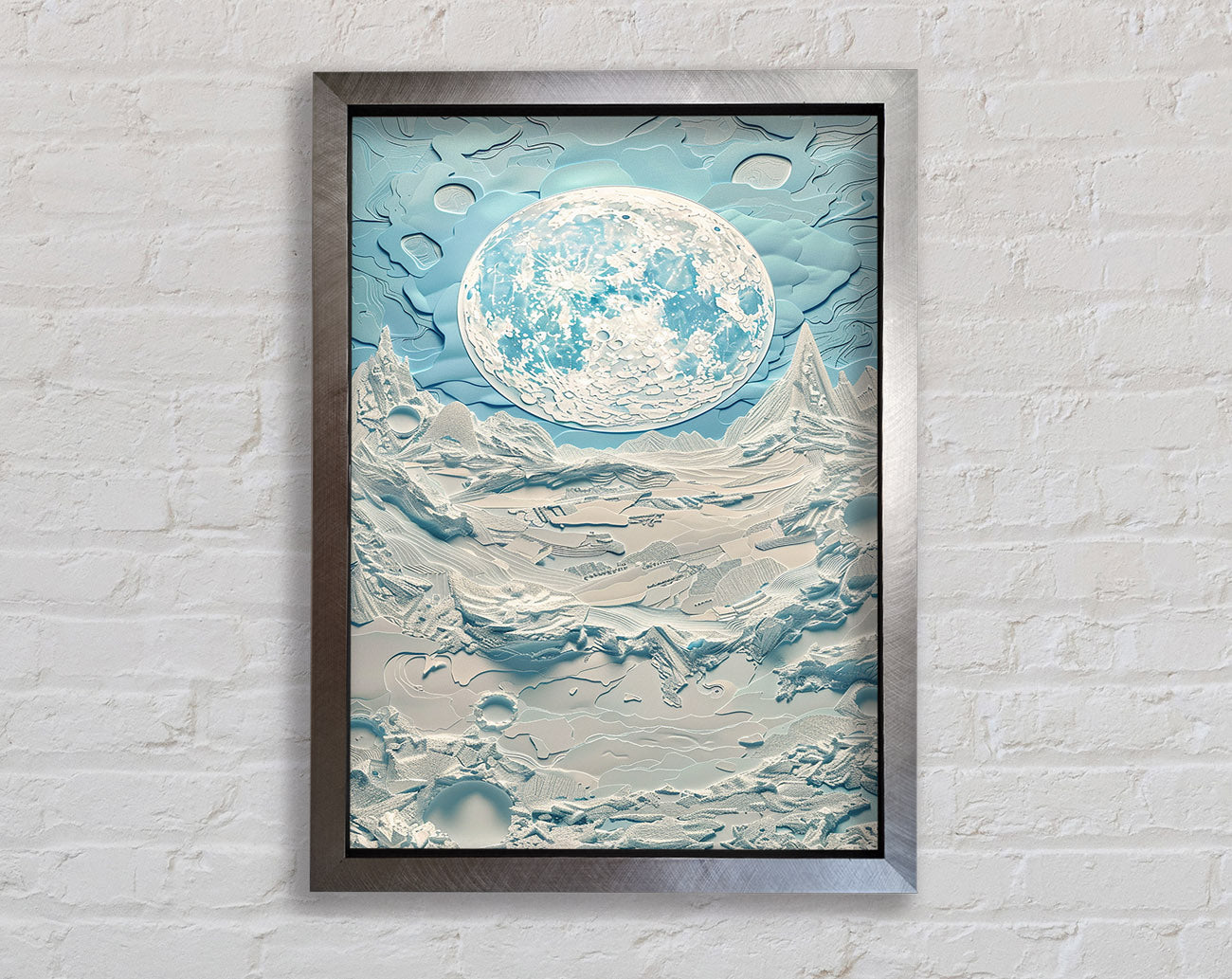 Icey Moon Glacier Framed Print