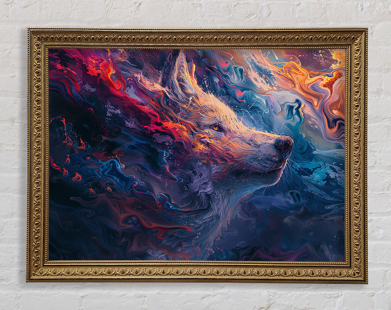 Liquid Wolf Framed Print