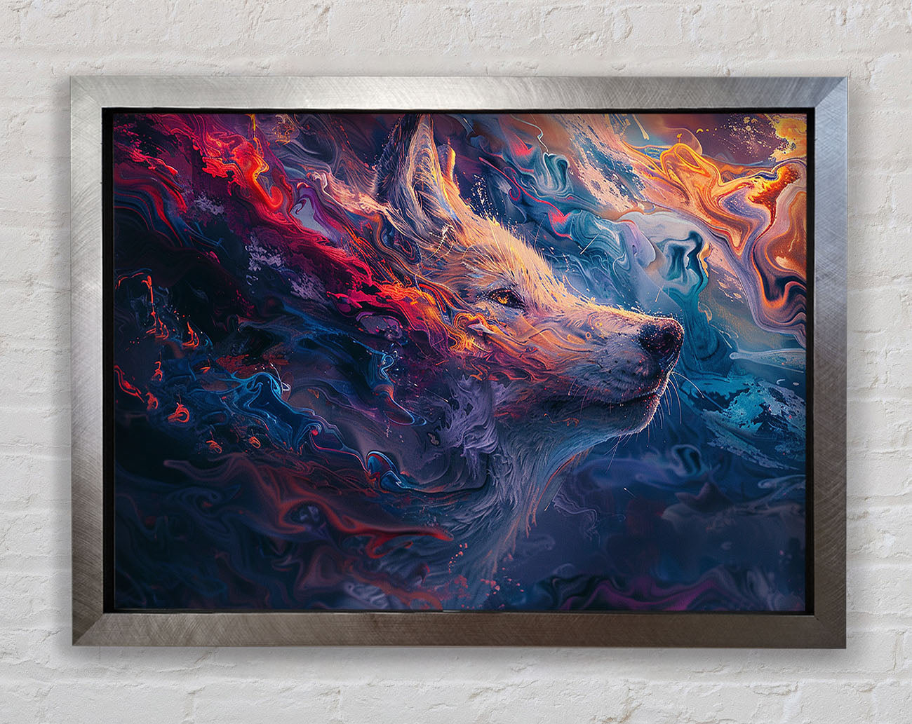 Liquid Wolf Framed Print