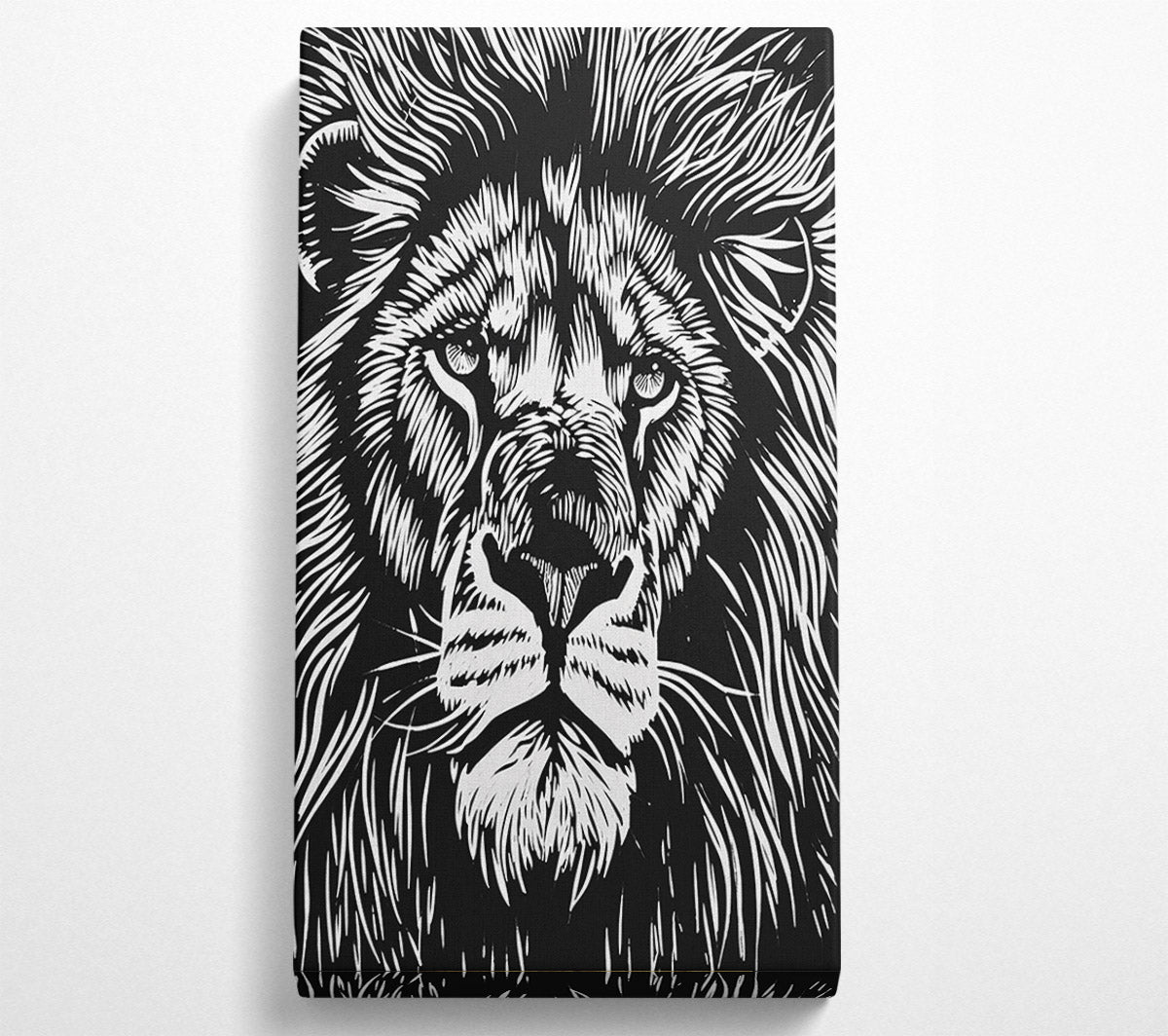 Lithograph Chunky Lion Canvas Print