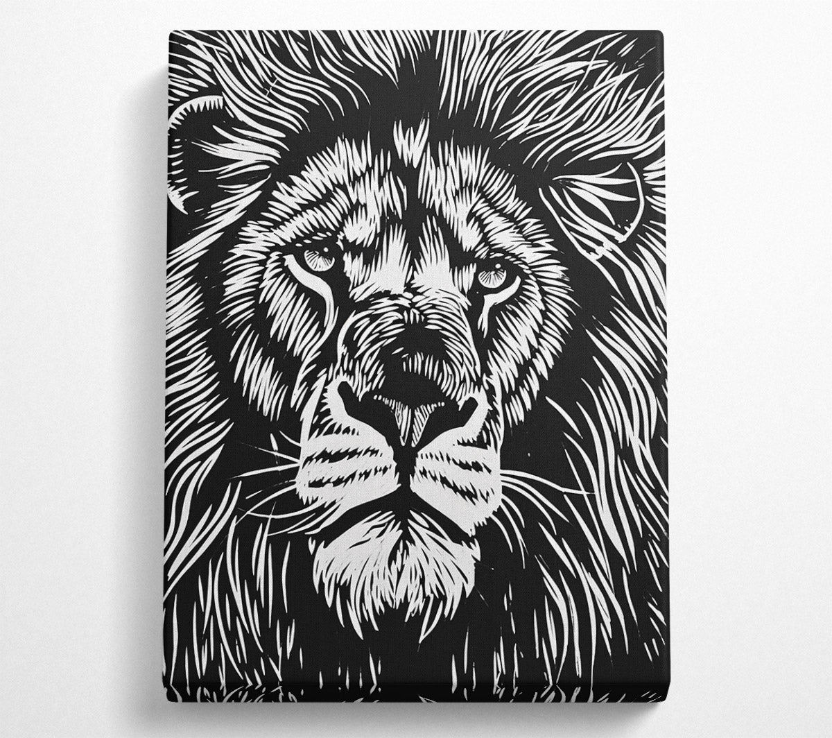 Lithograph Chunky Lion Canvas Print