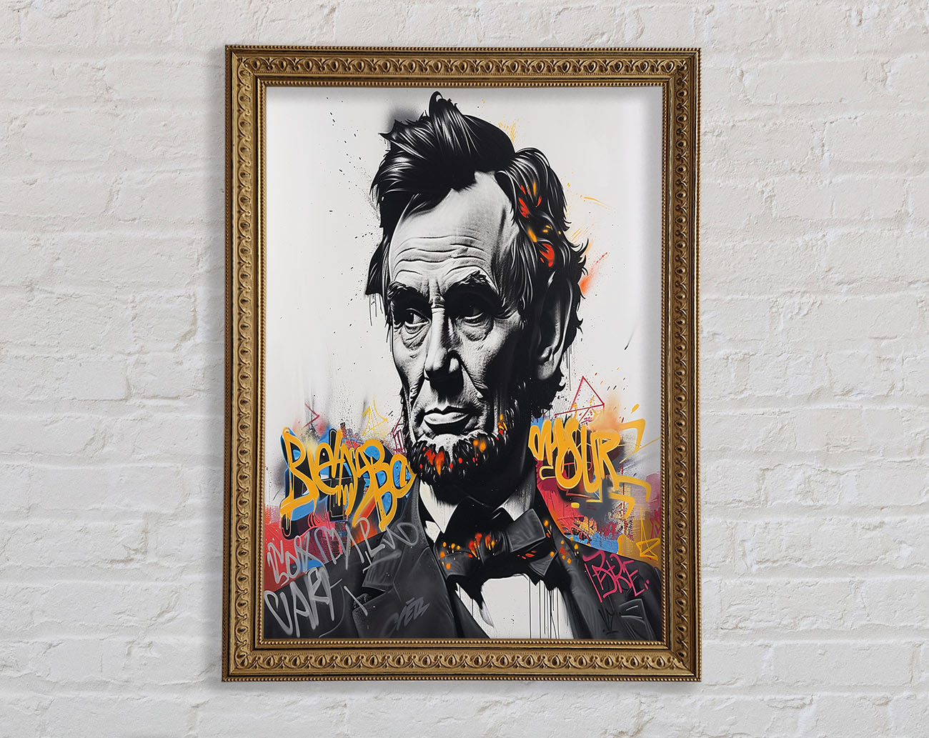 Old Abe Graffiti Framed Print