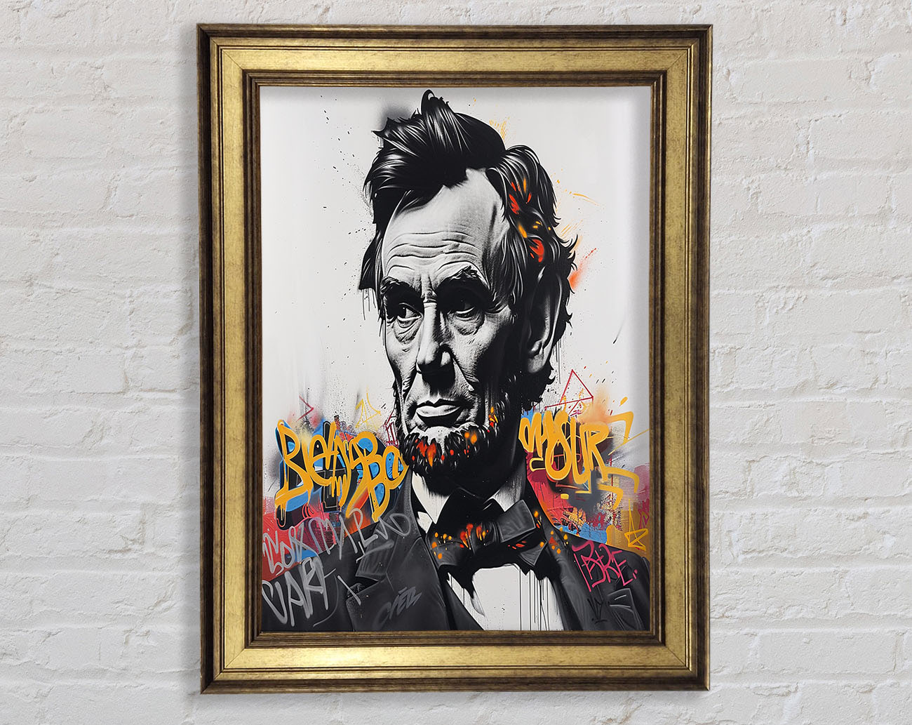 Old Abe Graffiti Framed Print