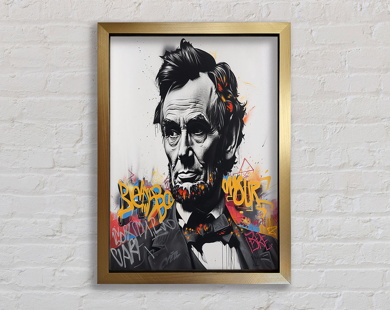 Old Abe Graffiti Framed Print