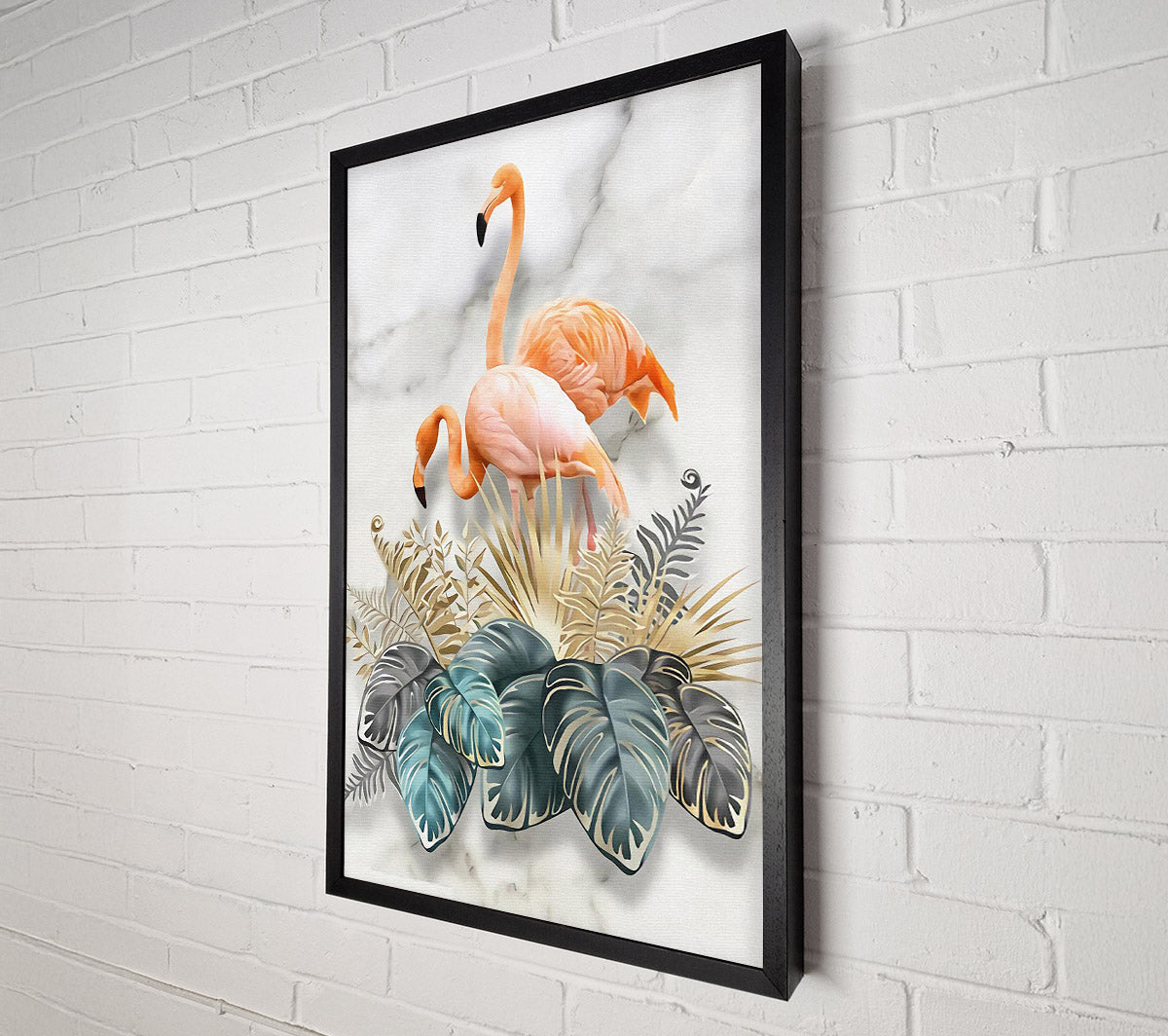Pink Flamigos Canvas Wall Art