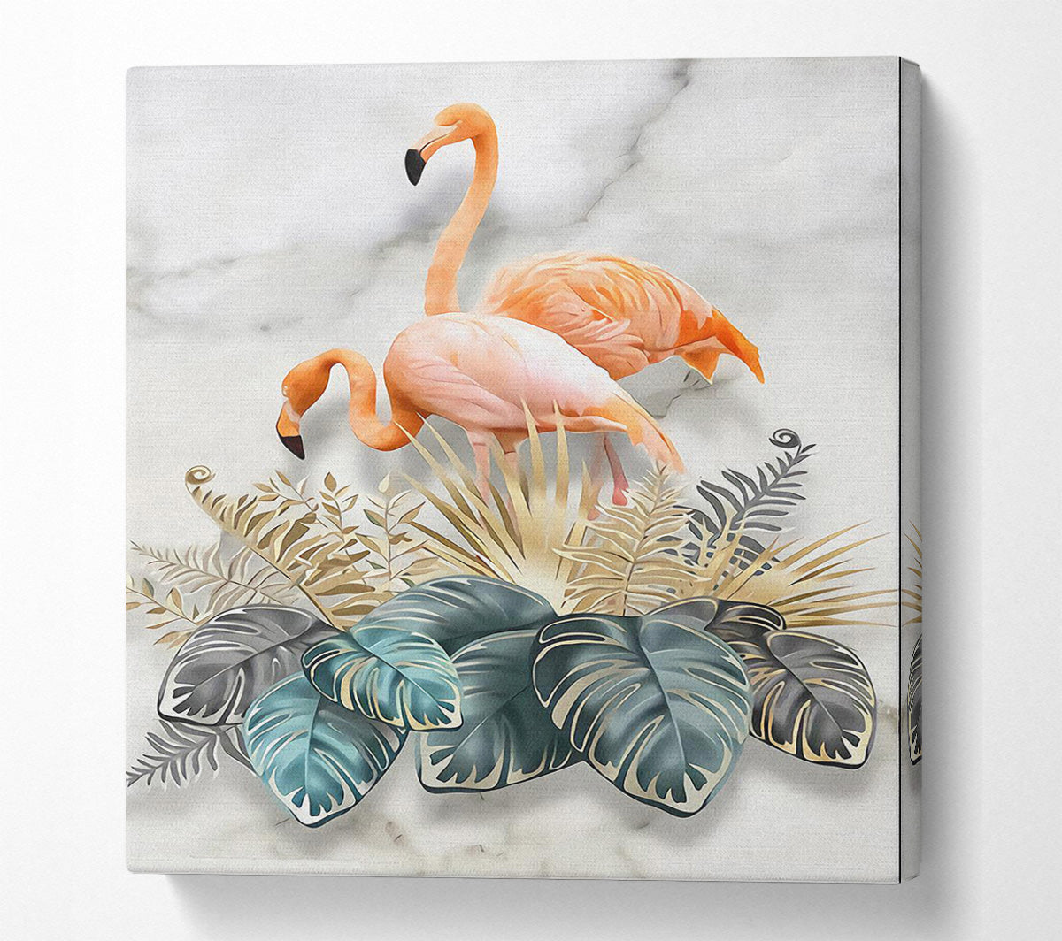 Pink Flamigos Canvas Wall Art