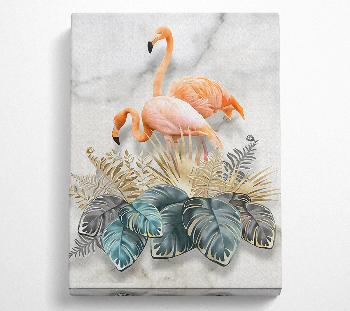 Pink Flamigos Canvas Wall Art