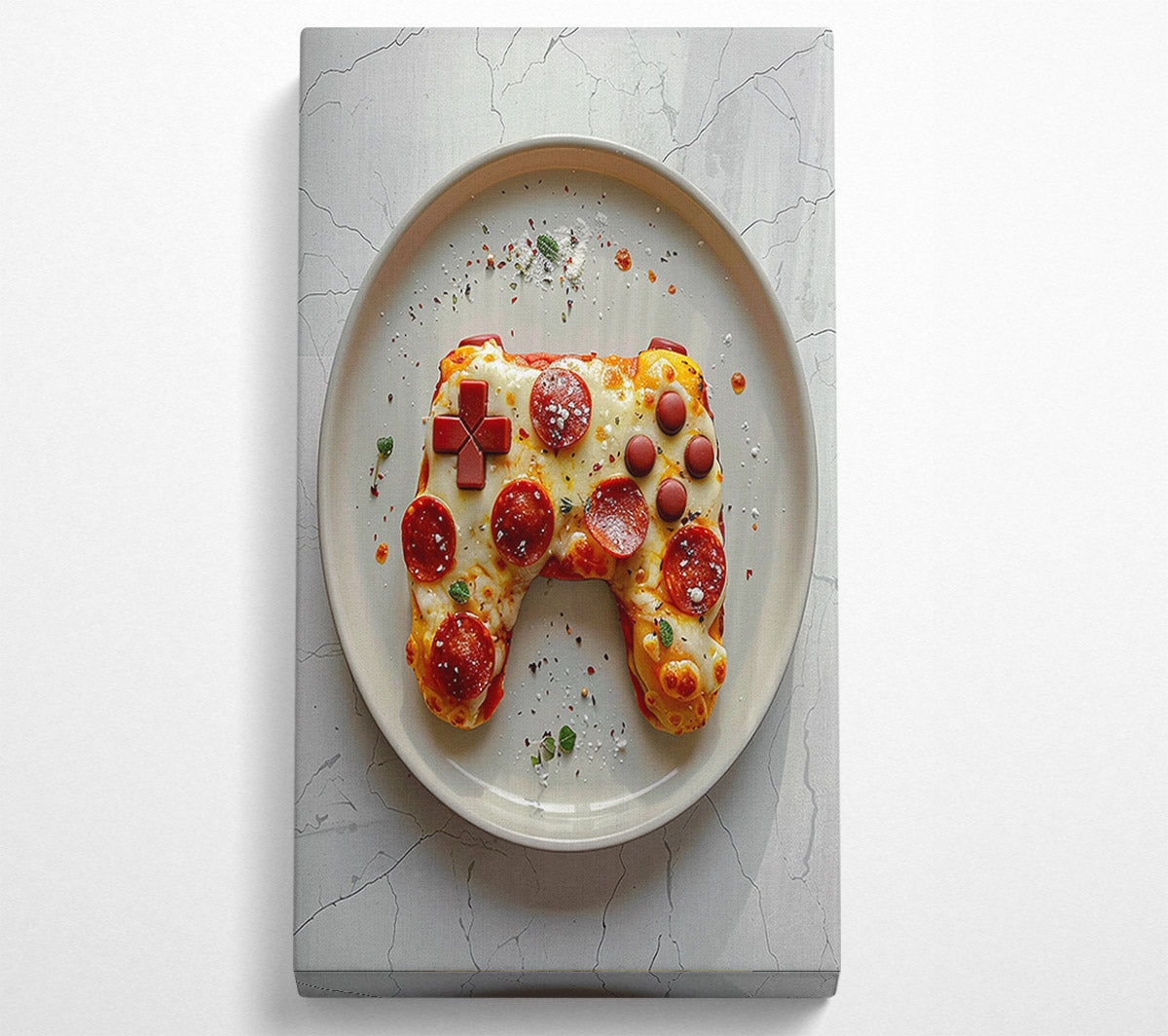 Pizza Gamer Canvas Wall Art