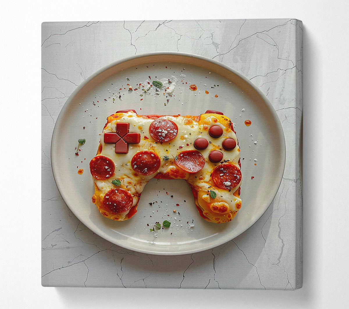Pizza Gamer Canvas Wall Art