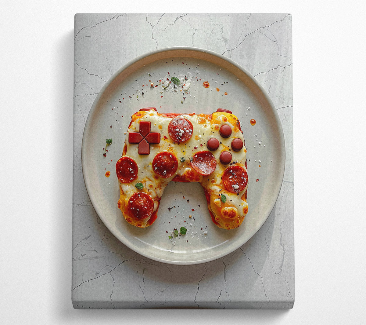 Pizza Gamer Canvas Wall Art