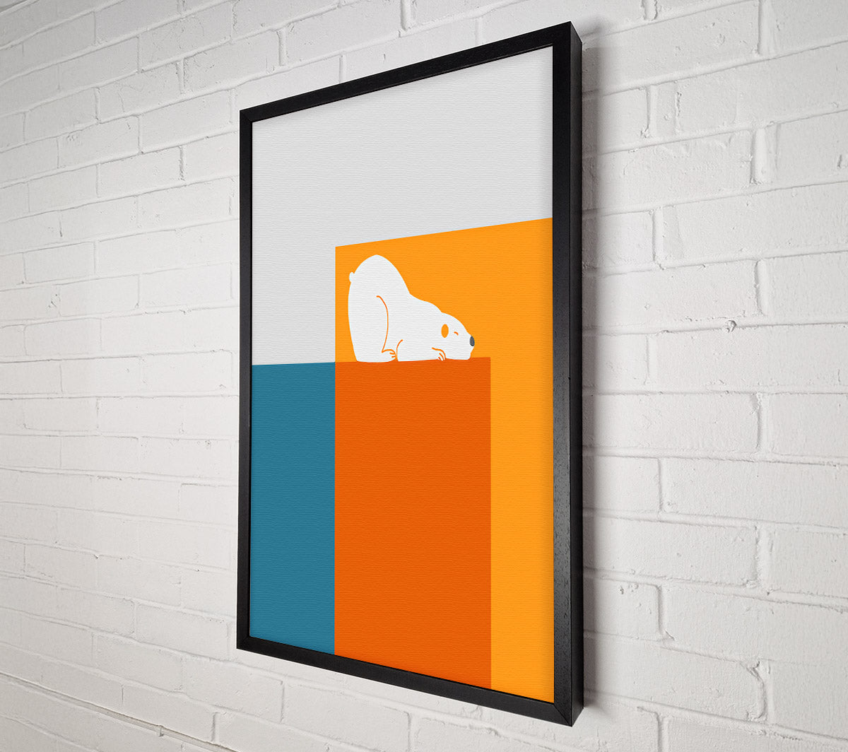 Polar Bear On Edge Canvas Wall Art