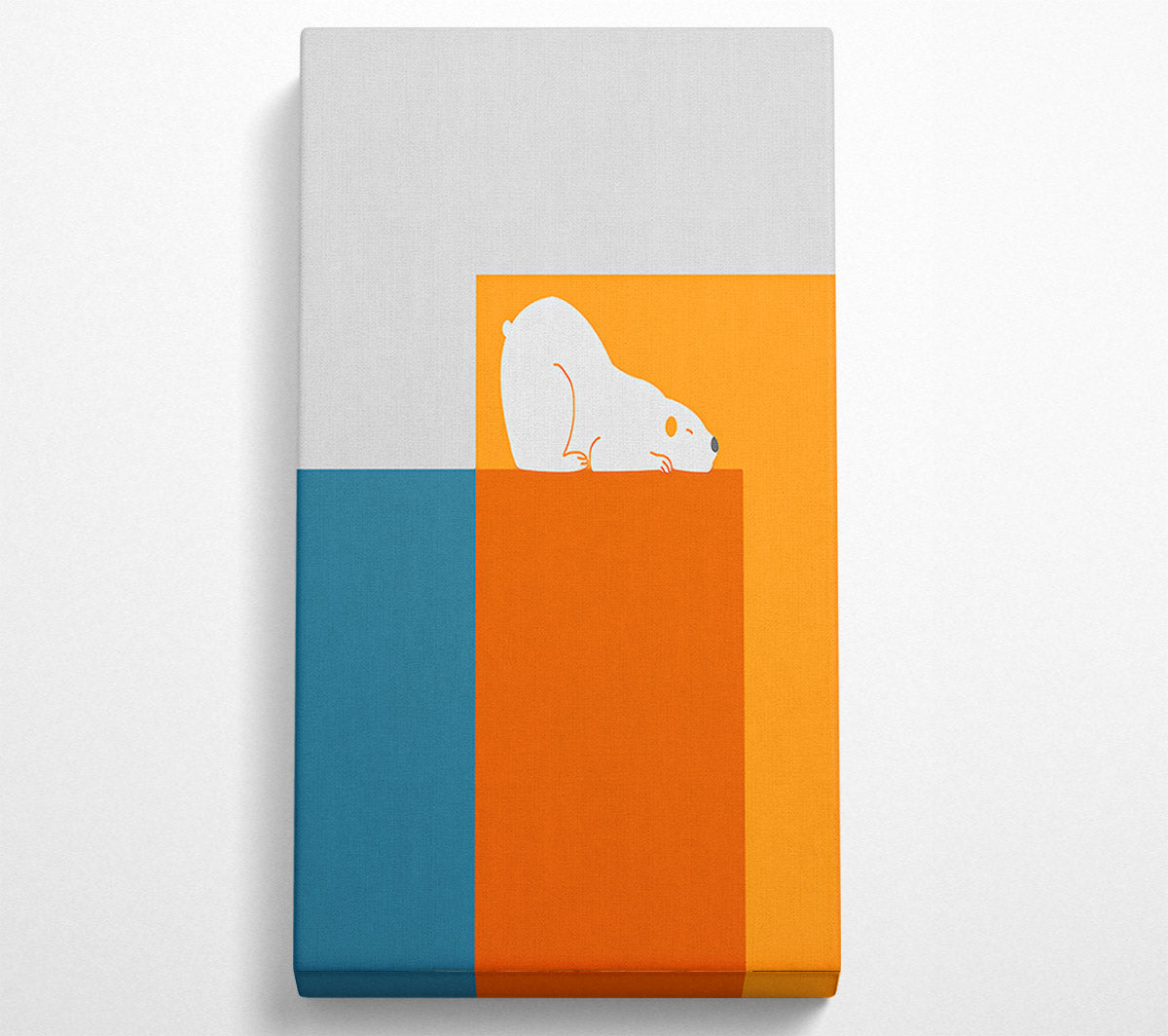 Polar Bear On Edge Canvas Wall Art
