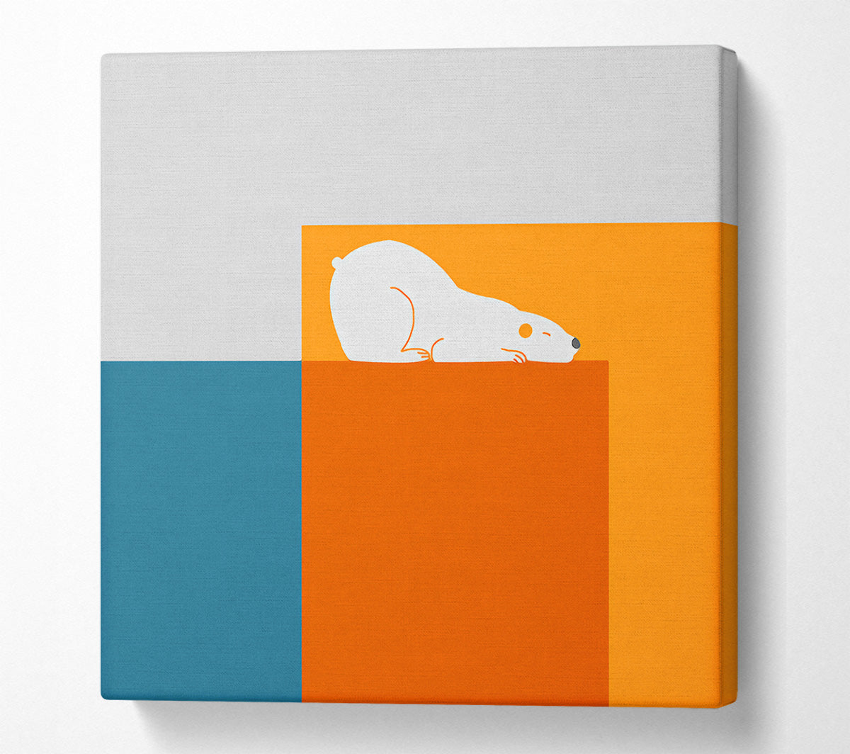 Polar Bear On Edge Canvas Wall Art