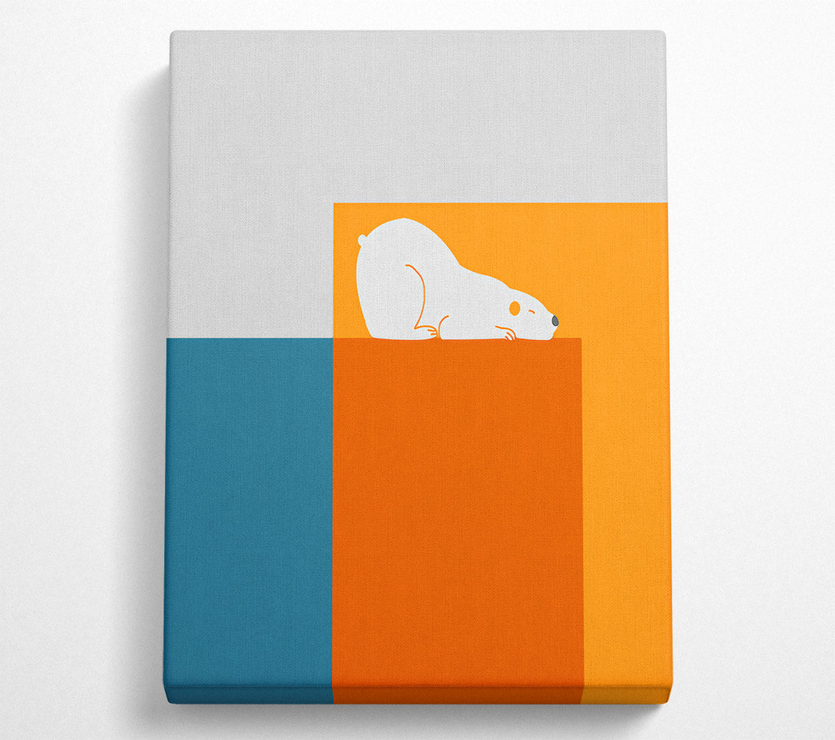Polar Bear On Edge Canvas Wall Art