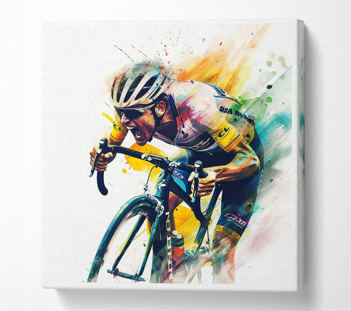 Pro Cycling Explosion Canvas Wall Art