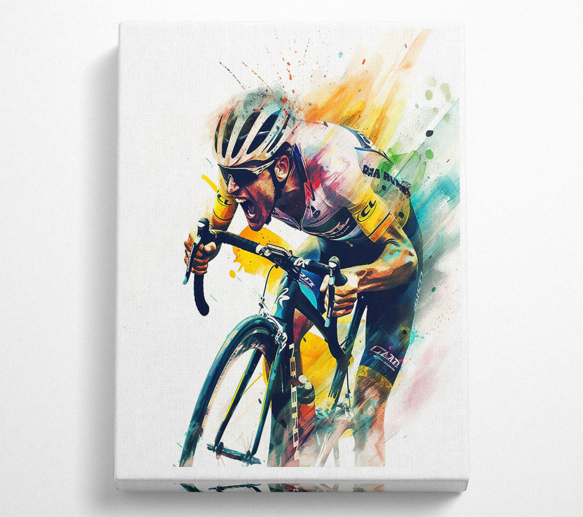 Pro Cycling Explosion Canvas Wall Art