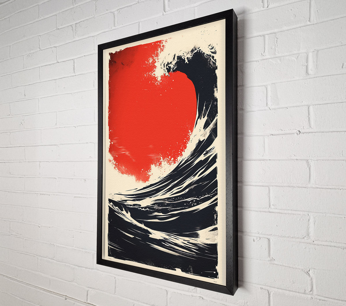 Red Sky Wave Canvas Wall Art