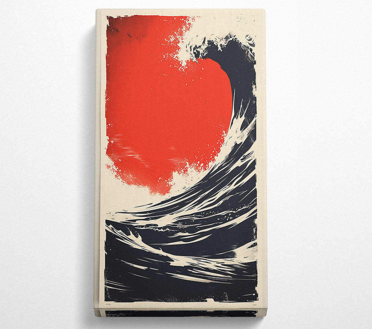Red Sky Wave Canvas Wall Art