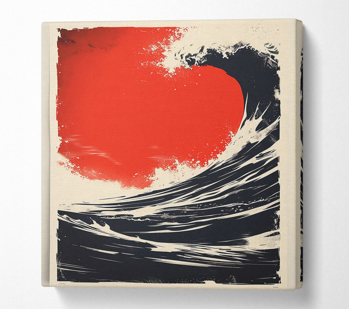Red Sky Wave Canvas Wall Art