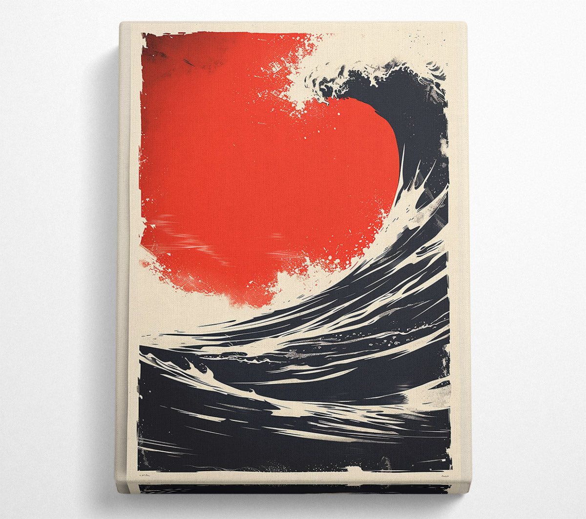Red Sky Wave Canvas Wall Art