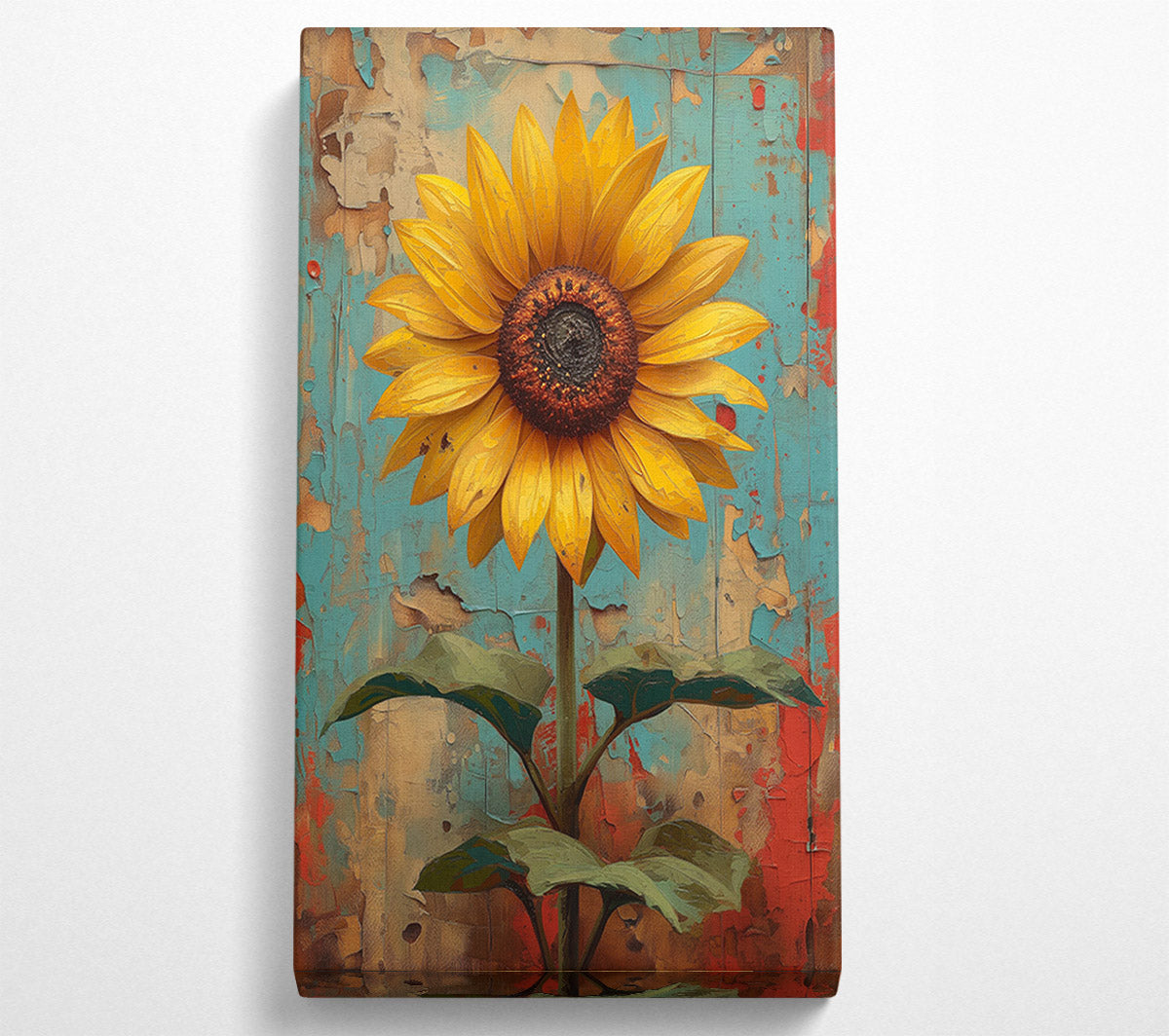 Retro Sunflower Canvas Wall Art