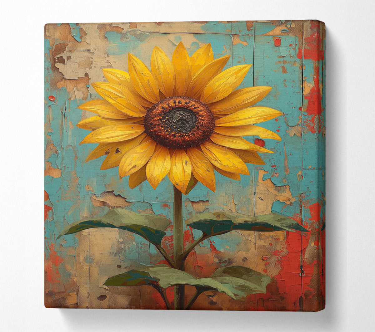 Retro Sunflower Canvas Wall Art