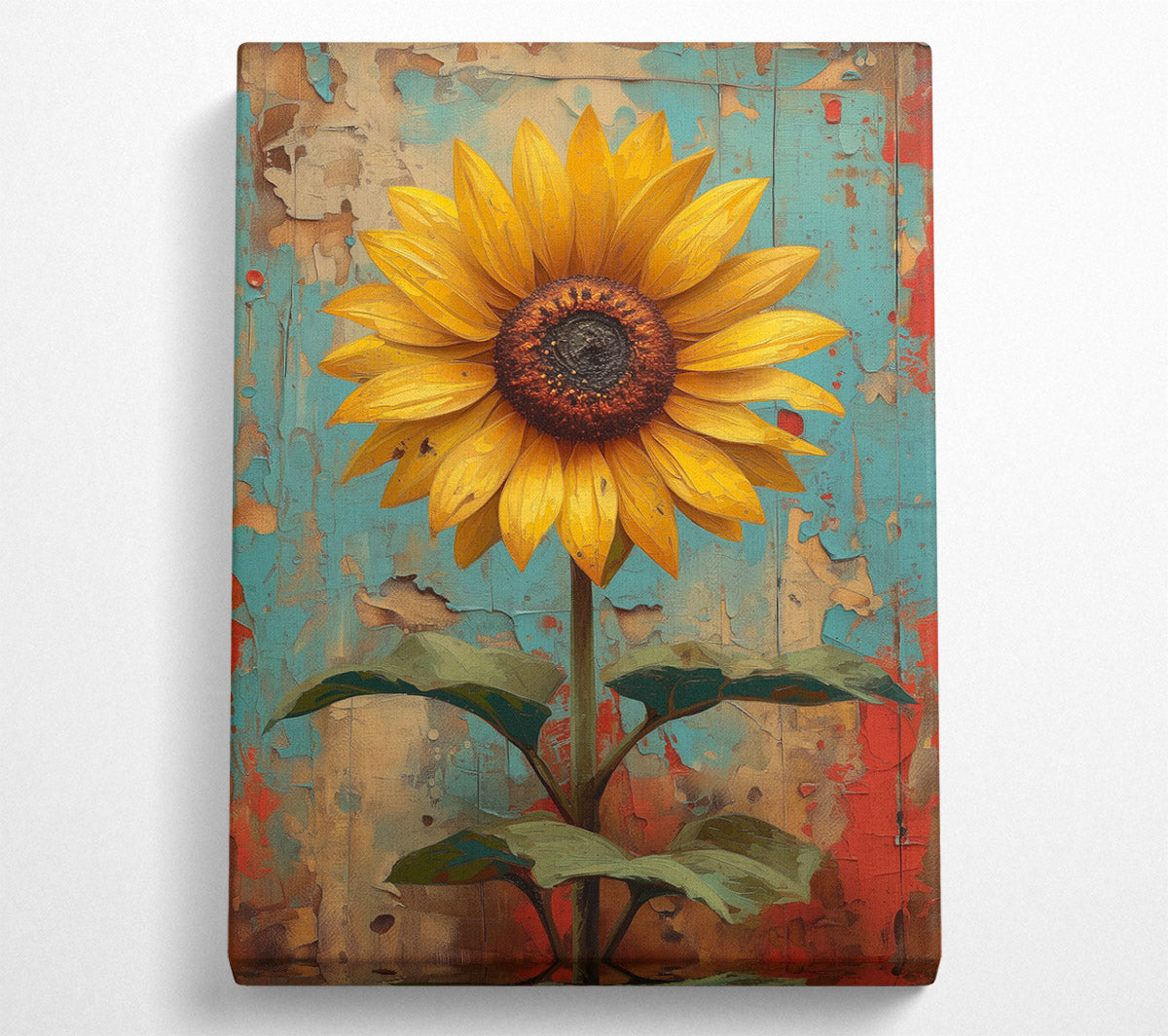Retro Sunflower Canvas Wall Art