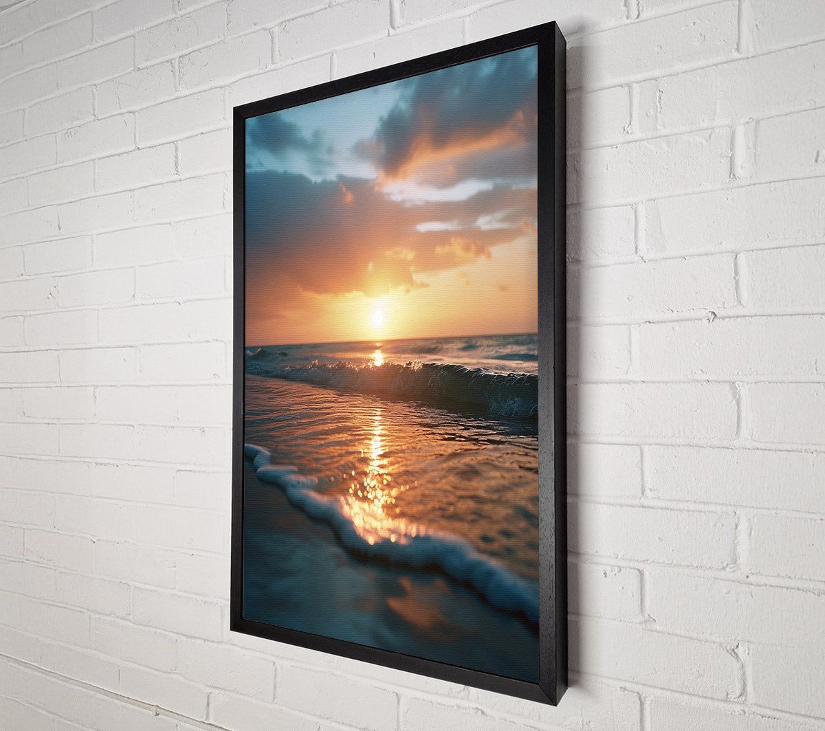 Ripple Waves Sunset Canvas Wall Art