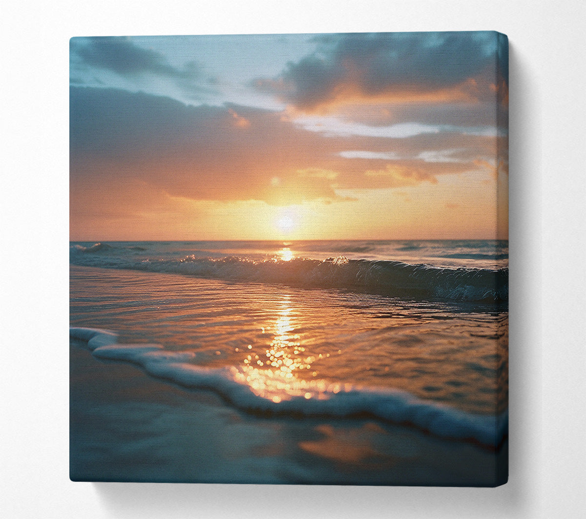 Ripple Waves Sunset Canvas Wall Art
