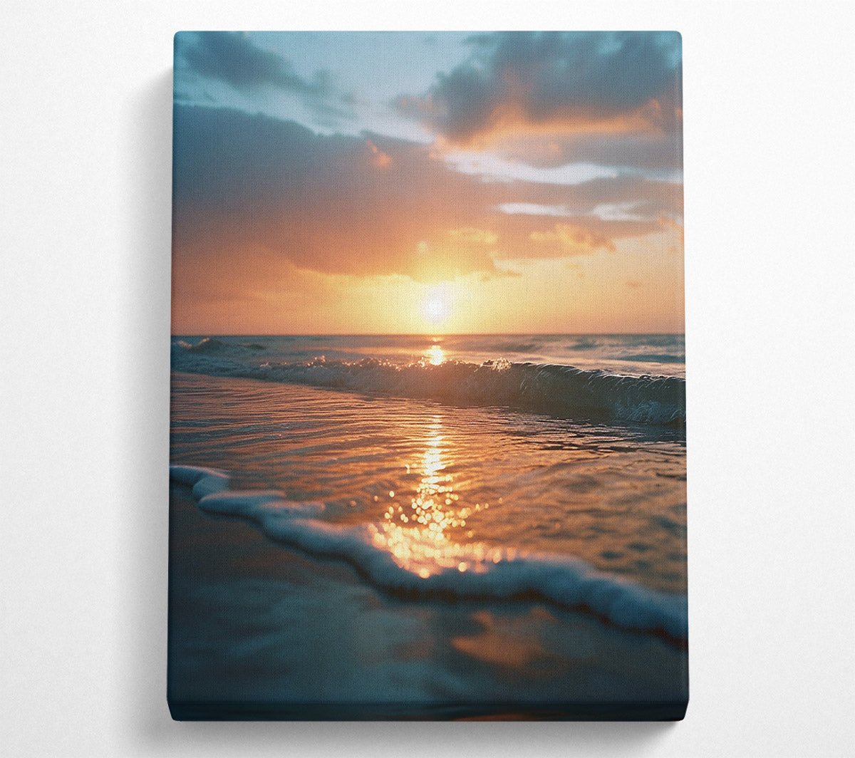 Ripple Waves Sunset Canvas Wall Art