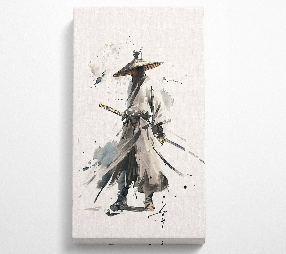 Samurai Watercolour Canvas Wall Art