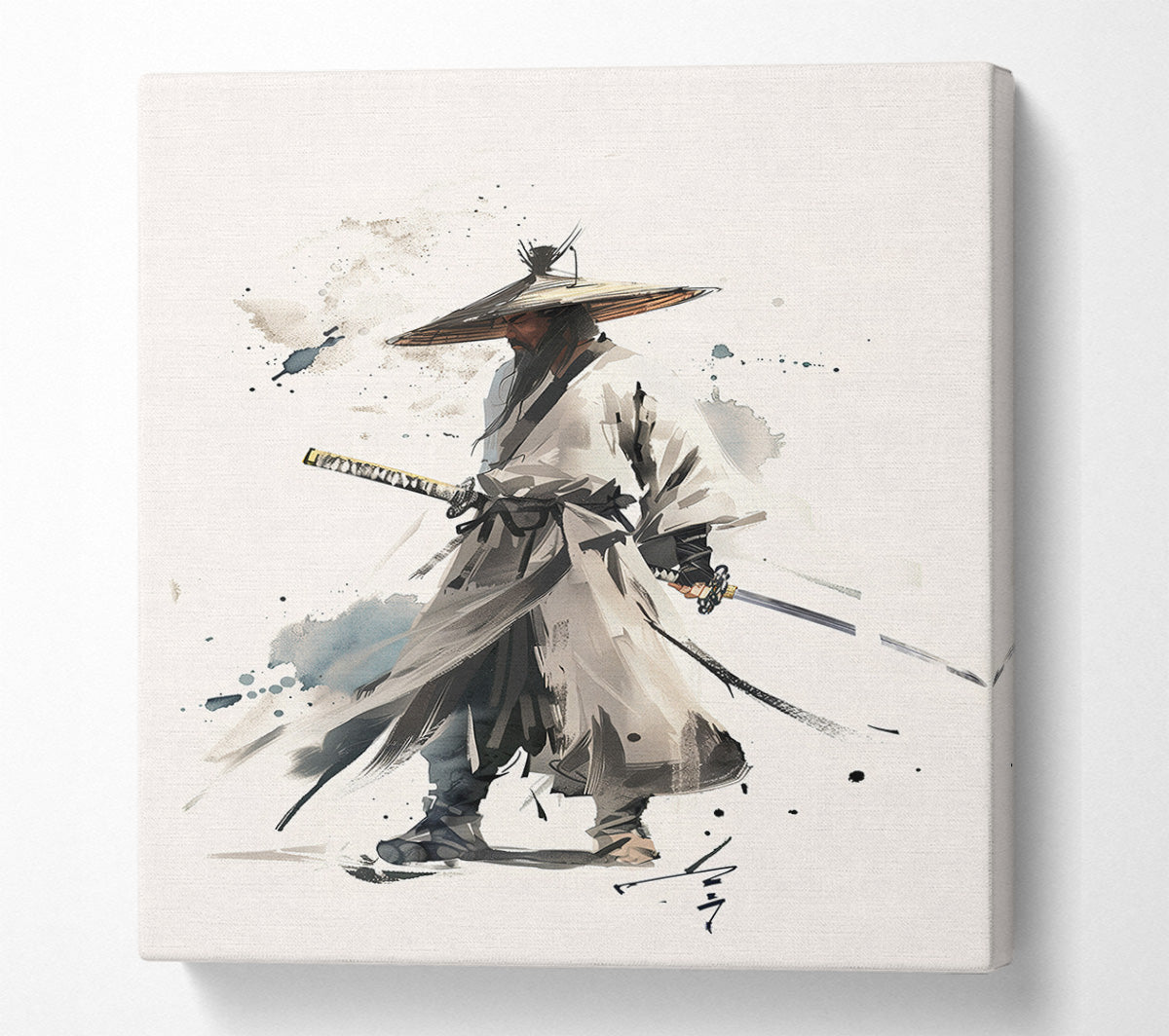 Samurai Watercolour Canvas Wall Art