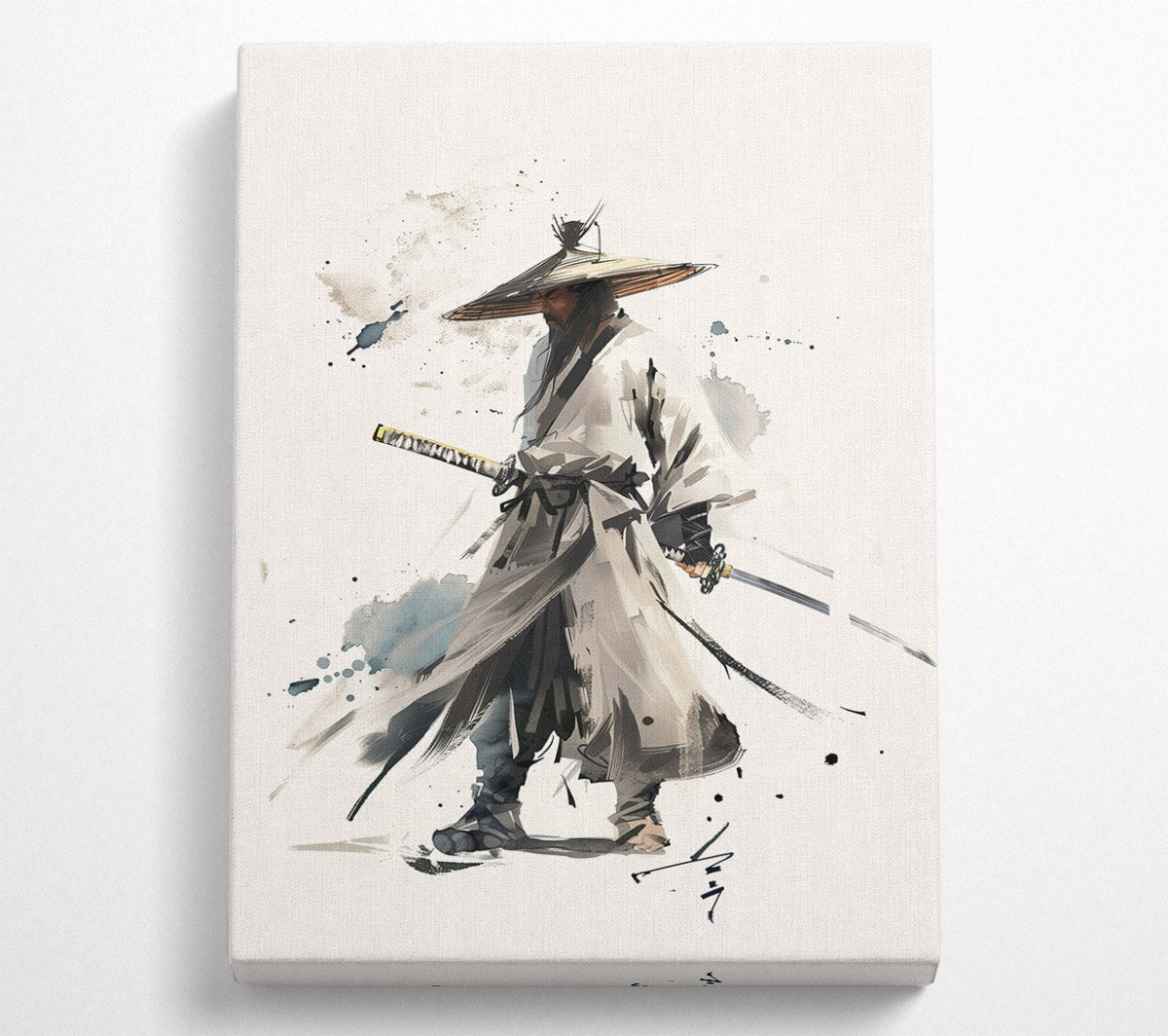 Samurai Watercolour Canvas Wall Art