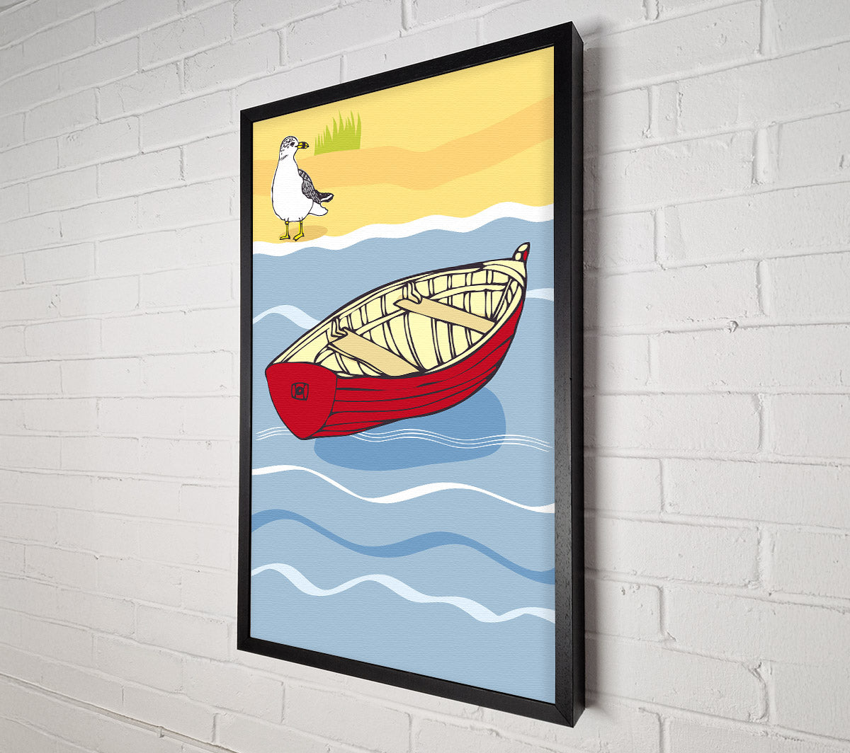 Seagull Boat Sea Canvas Wall Art