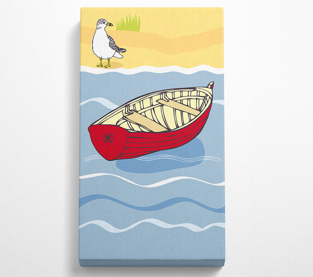Seagull Boat Sea Canvas Wall Art