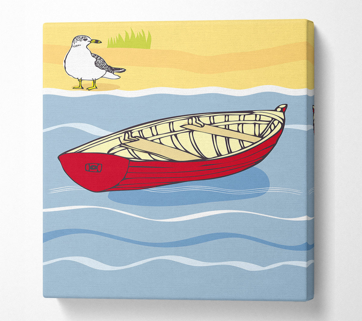 Seagull Boat Sea Canvas Wall Art