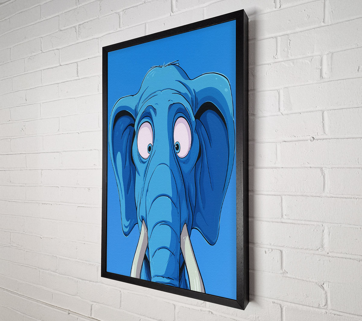 Shocked Blue Elephant Canvas Wall Art