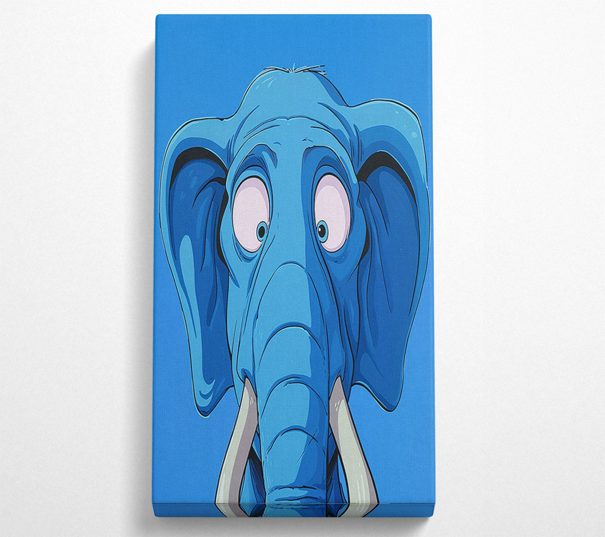 Shocked Blue Elephant Canvas Wall Art