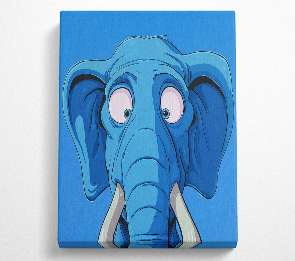 Shocked Blue Elephant Canvas Wall Art