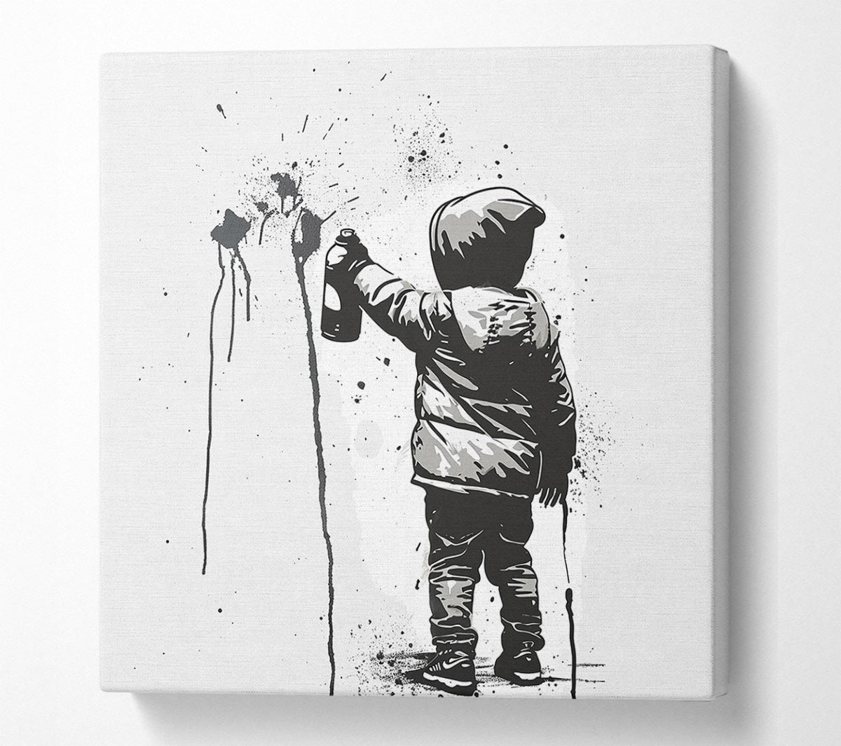 Spray Pain Kid Canvas Wall Art
